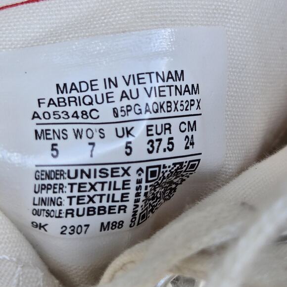 Converse Chuck 70 De Luxe Heels Womens 7 White Canvas Platform High Tops A05348C - Picture 10 of 12